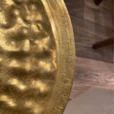 Vintage solid brass decorative charger