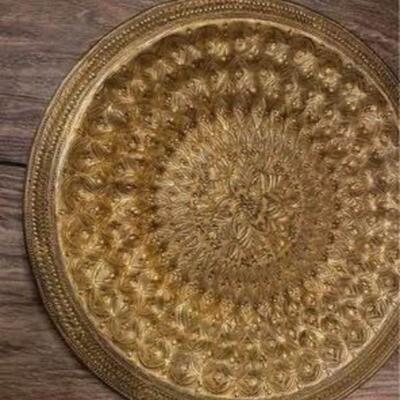 Vintage solid brass decorative charger
