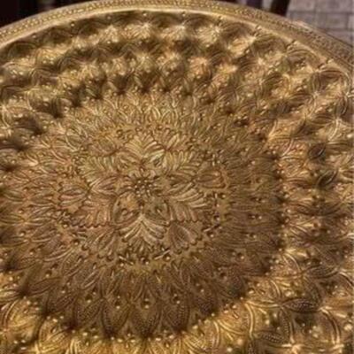 Vintage solid brass decorative charger