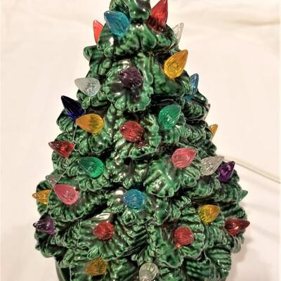 Lot #102  Vintage Ceramic Light Up Christmas Tree - Small Size