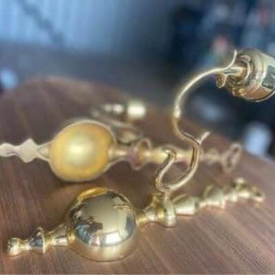 Vintage brass sconce set