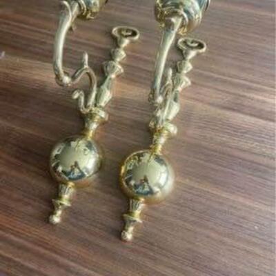 Vintage brass sconce set