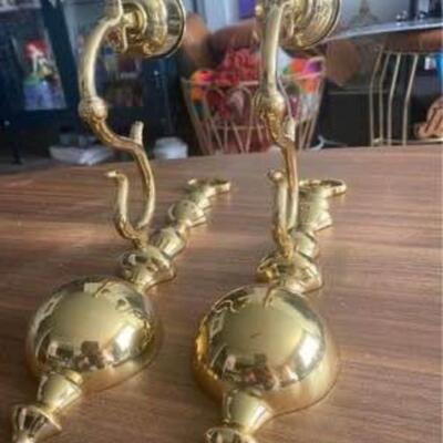 Vintage brass sconce set