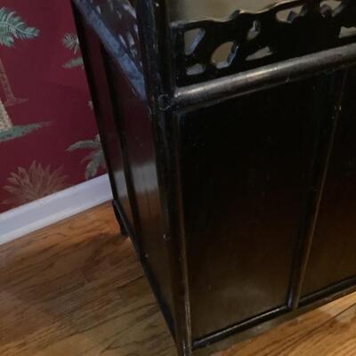 Corner cabinet- Asian style -carved wood