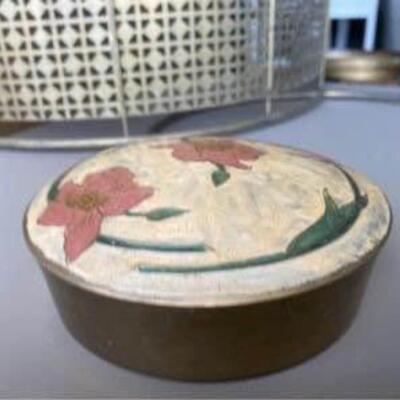 Vintage solid brass catchall and covered dish