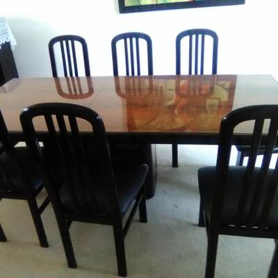 Italian Dining Table with 8 Chairs