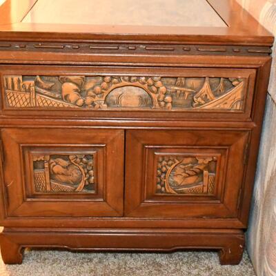 Carved End Table