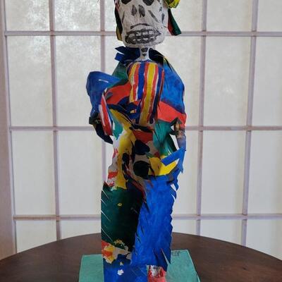 Lot 91: Dia de los Muertos Paper mache Figure #1 Signed by Artist