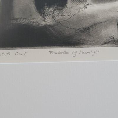 Lot 95: Original Etching by GENE KLOSS 'Penitentes by Moonlight' ARTIST PROOF