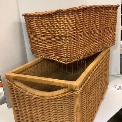 Lot 949. Pair of Large Rectangle Wicker Storage Basket/Boxes