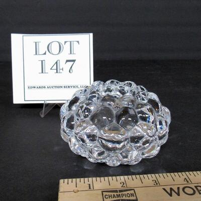 Older Orrefors Heavy Glass Raspberry Candle Holder