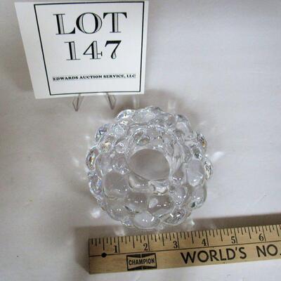 Older Orrefors Heavy Glass Raspberry Candle Holder