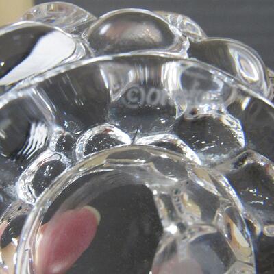 Older Orrefors Heavy Glass Raspberry Candle Holder