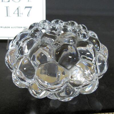 Older Orrefors Heavy Glass Raspberry Candle Holder