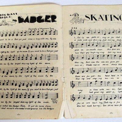 WI School of the Air Sheet Music Song Book, WI Centennial 1848-1948, WI Badgers