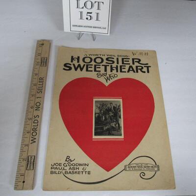 1927 Hoosier Sweetheart Sheet Music