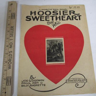 1927 Hoosier Sweetheart Sheet Music