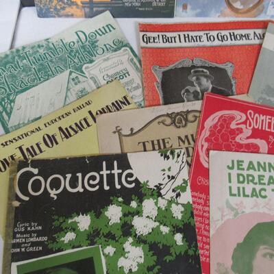 Lot of Antique and Vintage Sheet Music 1918 - 1928
