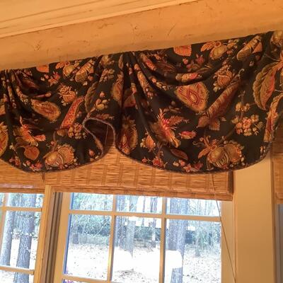 Window treatments -Paisley with black background