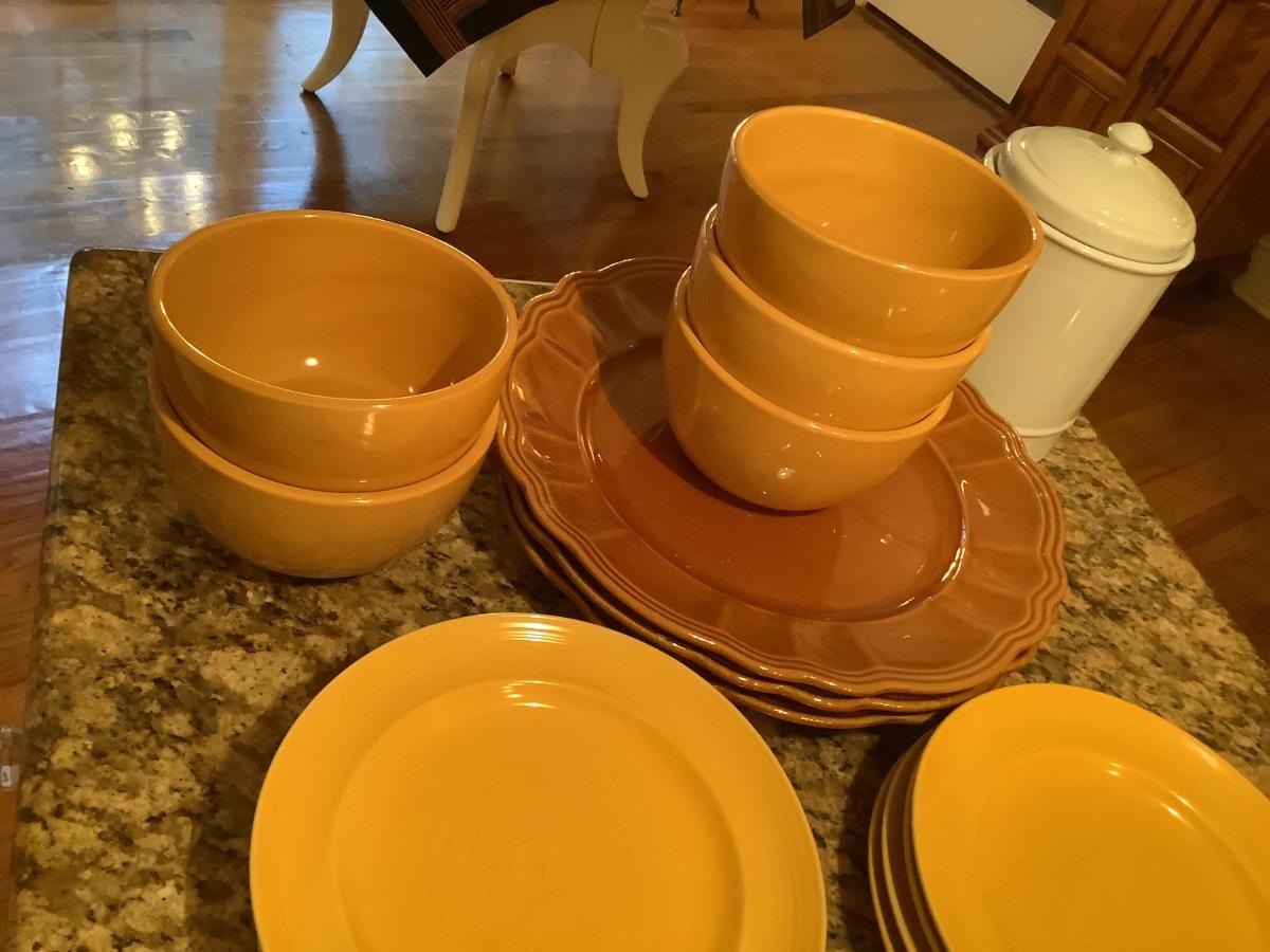 Yellow plates and bowls