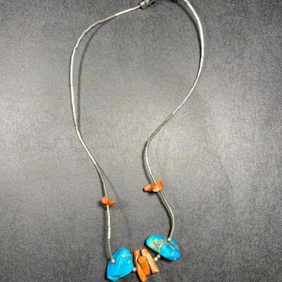 Native American Turquoise and Coral Necklace