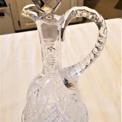 Lot #114  Vintage Crystal Decanter with Handle