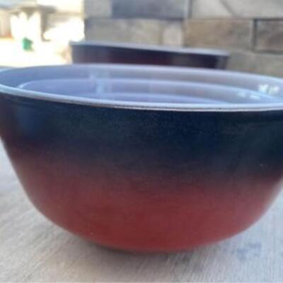 Vintage Fire King (Anchor Hocking) Dark red ombrÃ© nesting bowl set of 4