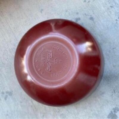 Vintage Fire King (Anchor Hocking) Dark red ombrÃ© nesting bowl set of 4