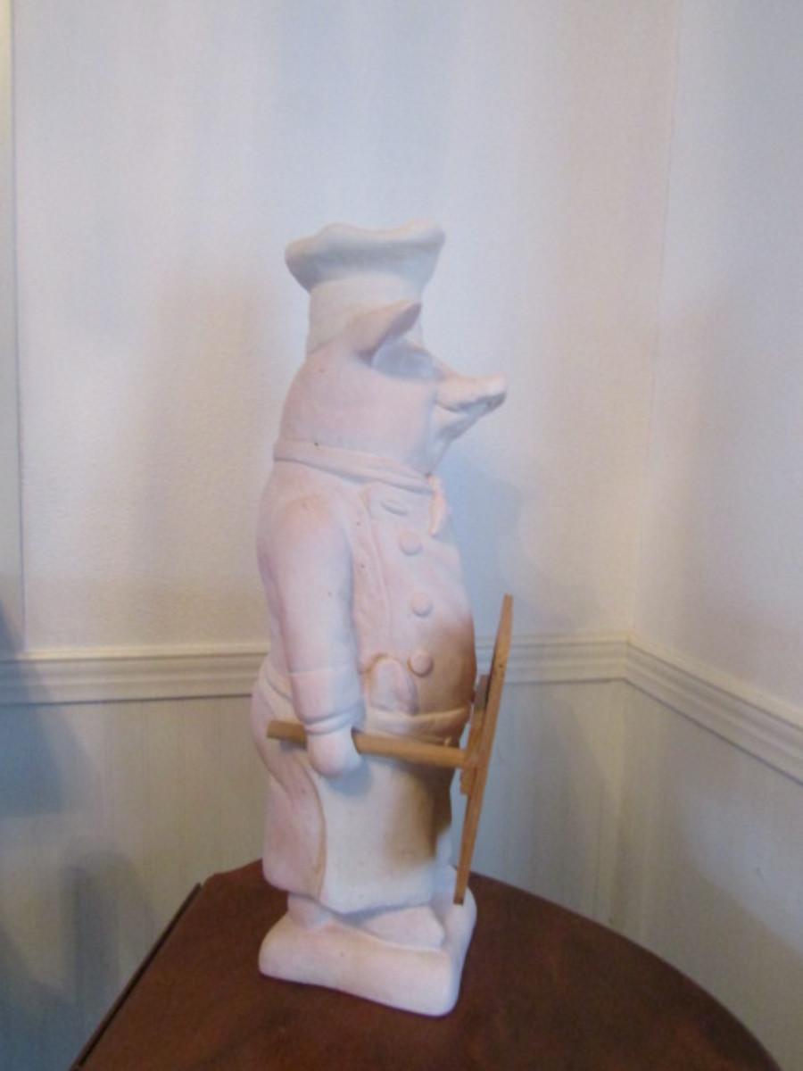 Large Chef Pig Statue with Chalkboard