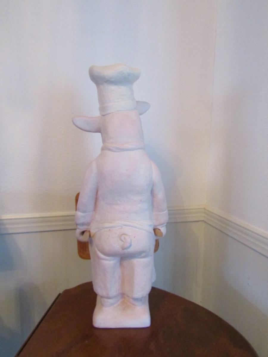 Large Chef Pig Statue with Chalkboard
