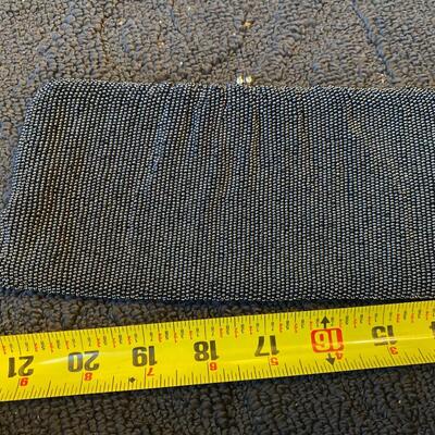Vintage charcoal gray fine beaded clutch