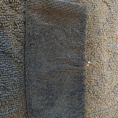 Vintage charcoal gray fine beaded clutch