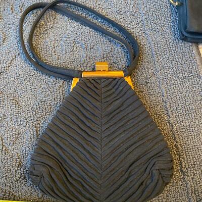 Vintage JR black ruched handbag and coin wallet