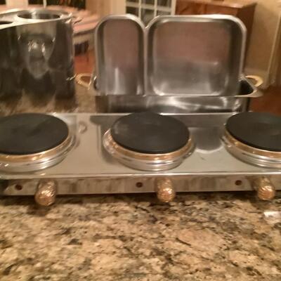 Entertainers dream hot plate, chiller, chafing dishes