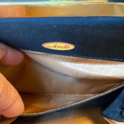 Vintage Ande black clutch with Bakelite
