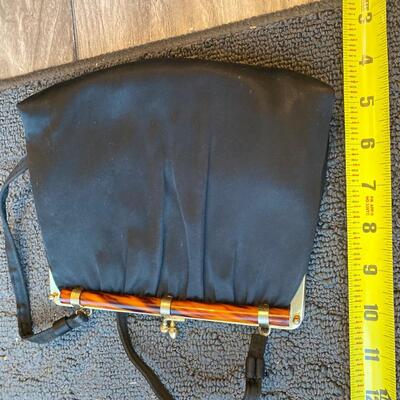 Vintage Ande black clutch with Bakelite