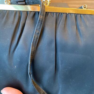 Vintage Ande black clutch with Bakelite