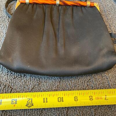 Vintage Ande black clutch with Bakelite