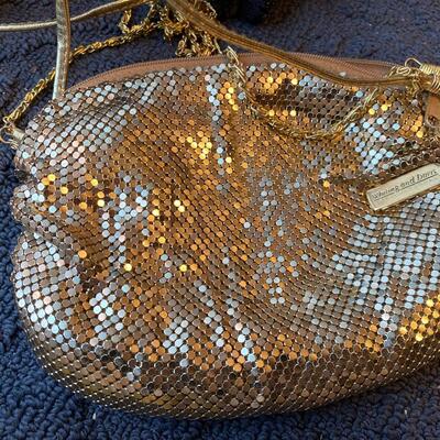 Vintage gold Whiting and Davis handbag
