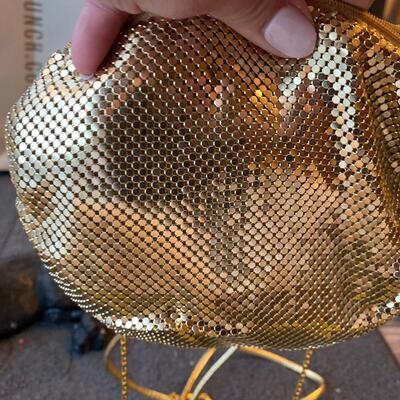 Vintage gold Whiting and Davis handbag