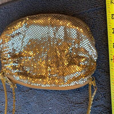 Vintage gold Whiting and Davis handbag