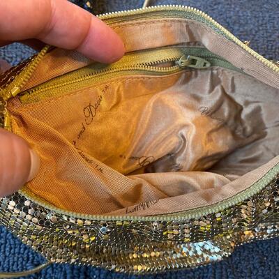 Vintage gold whiting and Davis handbag