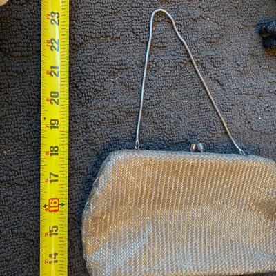 Vintage silver beaded clutch