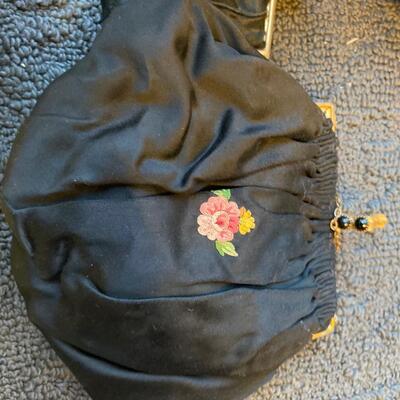 Vintage made in France embroidered handbag