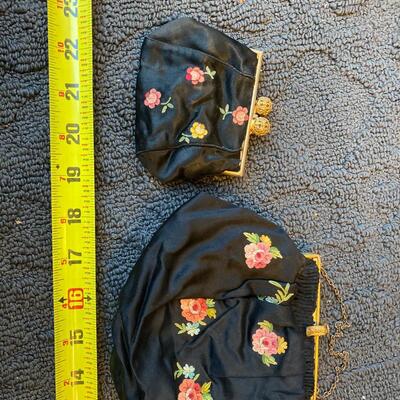 Vintage made in France embroidered handbag