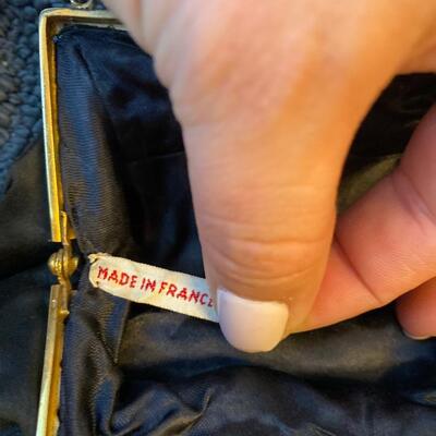 Vintage made in France embroidered handbag
