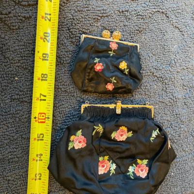 Vintage made in France embroidered handbag