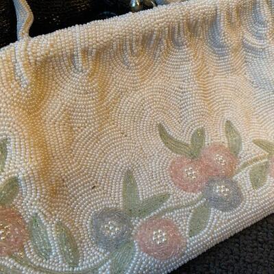 Vintage beaded handbag with rose details