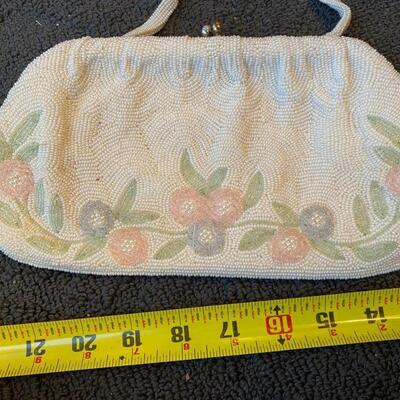 Vintage beaded handbag with rose details