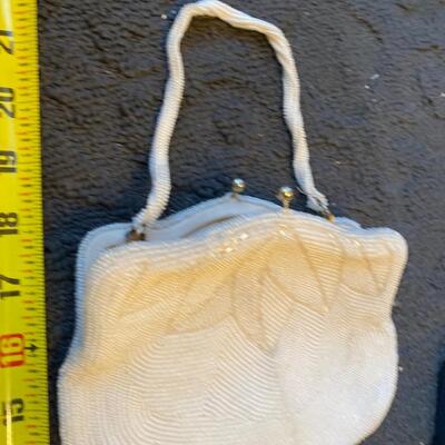 Vintage well made beaded handbag and satin interior
